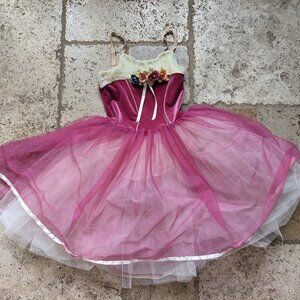 GENUINE CURTAIN CALL MULTILAYERED TULLE BALLET DANCE LEOTARD DRESS SIZE MEDIUM